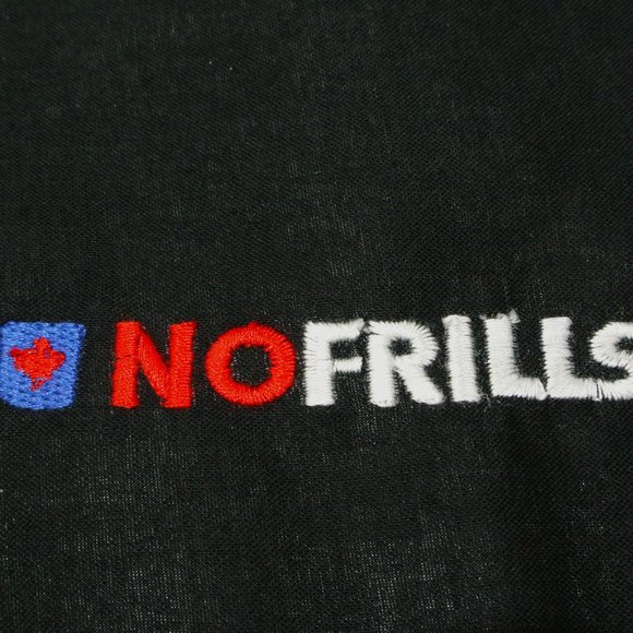 NO FRILLS Grocery Store Employee Uniform Black Sweatshirt Shirt Size L NWT - Picture 2 of 6